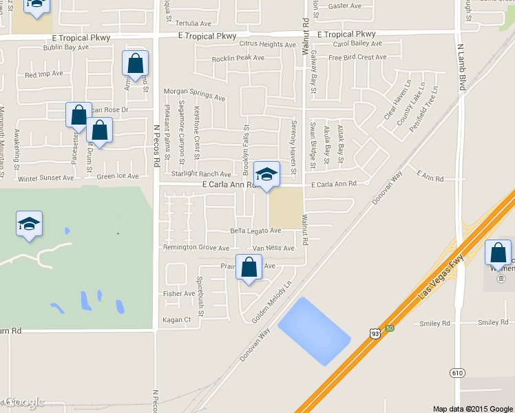 map of restaurants, bars, coffee shops, grocery stores, and more near 5520 Overlook Valley Street in North Las Vegas