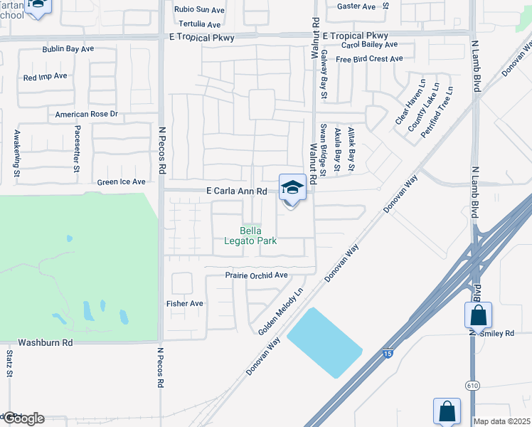 map of restaurants, bars, coffee shops, grocery stores, and more near 5520 Overlook Valley Street in North Las Vegas