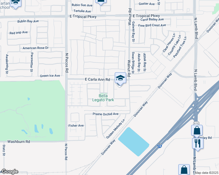 map of restaurants, bars, coffee shops, grocery stores, and more near 5524 Overlook Valley Street in North Las Vegas