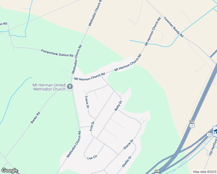 map of restaurants, bars, coffee shops, grocery stores, and more near 100 Travis Drive in Elizabeth City
