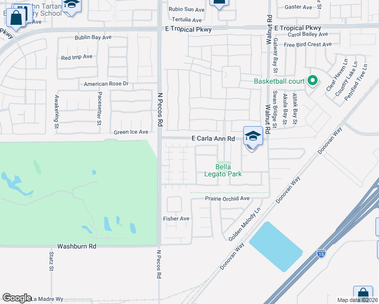 map of restaurants, bars, coffee shops, grocery stores, and more near 3548 Las Animas Court in North Las Vegas