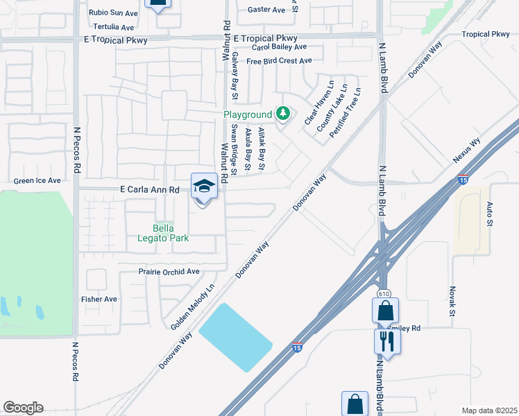 map of restaurants, bars, coffee shops, grocery stores, and more near 3953 Yellow Mandarin Avenue in North Las Vegas