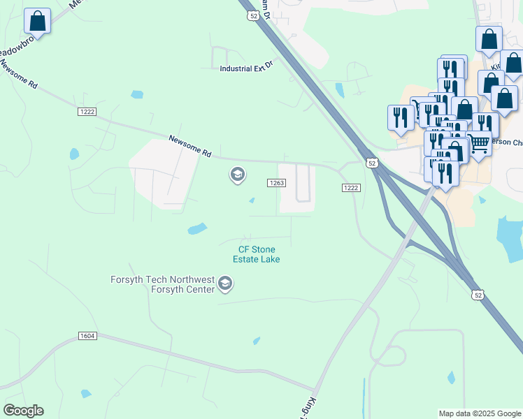 map of restaurants, bars, coffee shops, grocery stores, and more near 3308 Coventry Forest Lane in King
