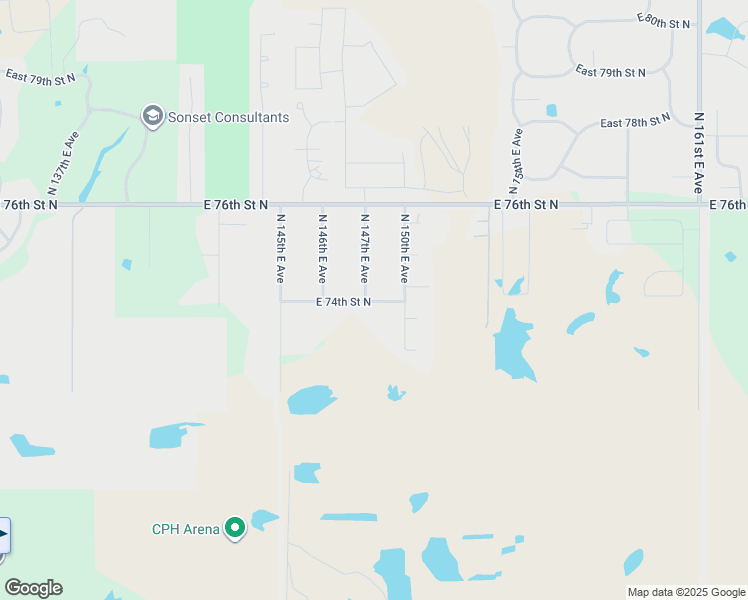 map of restaurants, bars, coffee shops, grocery stores, and more near 7409 North 147th East Avenue in Owasso