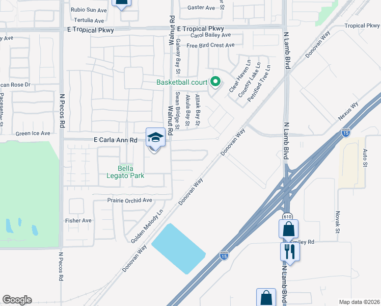 map of restaurants, bars, coffee shops, grocery stores, and more near 3952 Yellow Mandarin Avenue in North Las Vegas