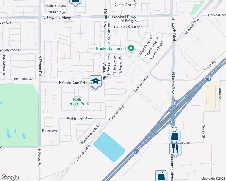map of restaurants, bars, coffee shops, grocery stores, and more near 3912 Yellow Mandarin Avenue in North Las Vegas