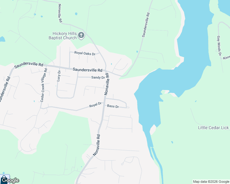 map of restaurants, bars, coffee shops, grocery stores, and more near 2270 Nonaville Road in Mt. Juliet