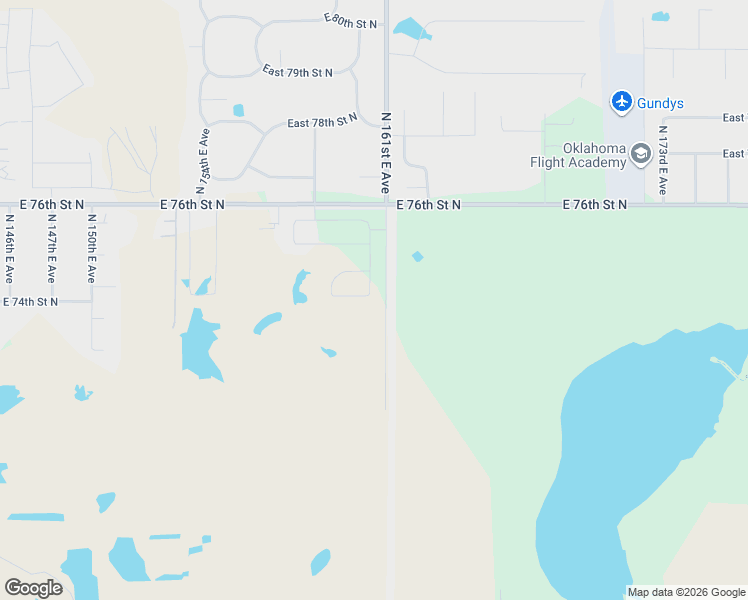 map of restaurants, bars, coffee shops, grocery stores, and more near North 161st East Avenue in Owasso