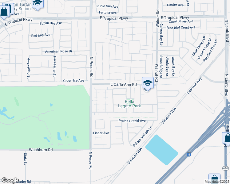 map of restaurants, bars, coffee shops, grocery stores, and more near 5530 North Sun Prairie Street in North Las Vegas