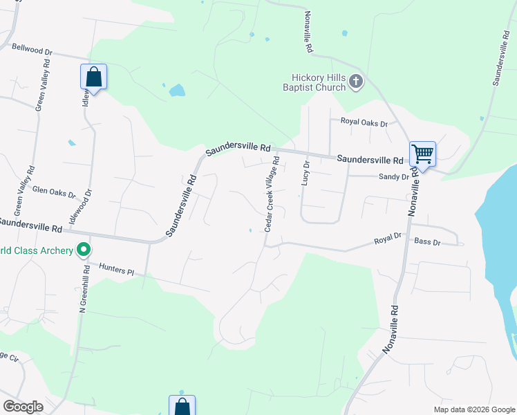 map of restaurants, bars, coffee shops, grocery stores, and more near 102 Pine Grove Road in Mt. Juliet