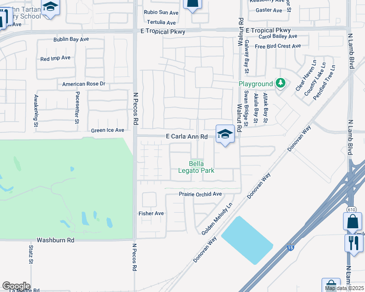 map of restaurants, bars, coffee shops, grocery stores, and more near 3649 Turquoise Waters Avenue in North Las Vegas