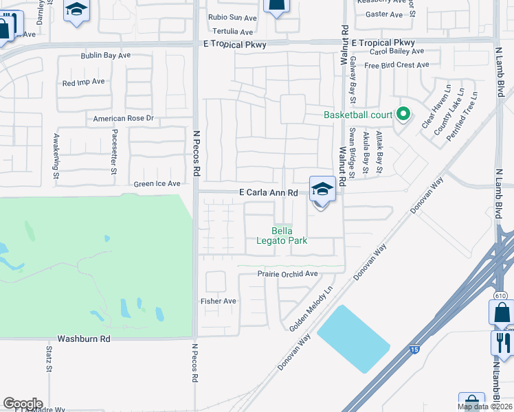 map of restaurants, bars, coffee shops, grocery stores, and more near 3637 Turquoise Waters Avenue in North Las Vegas