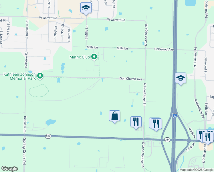 map of restaurants, bars, coffee shops, grocery stores, and more near 1203 Mills Lane in Lowell