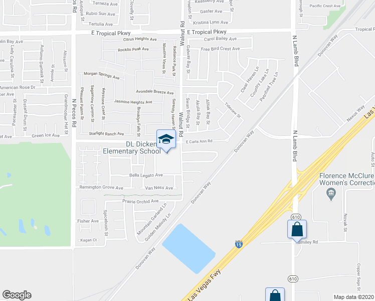 map of restaurants, bars, coffee shops, grocery stores, and more near 3912 Yellow Mandarin Avenue in North Las Vegas