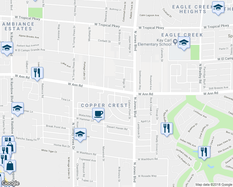 map of restaurants, bars, coffee shops, grocery stores, and more near 6136 Topaz Valley Avenue in Las Vegas
