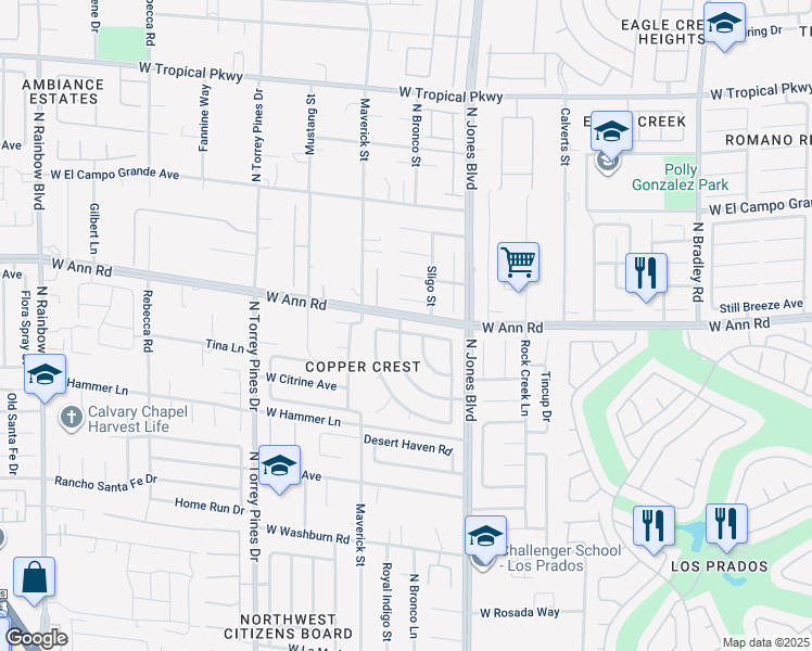 map of restaurants, bars, coffee shops, grocery stores, and more near 6136 Topaz Valley Avenue in Las Vegas