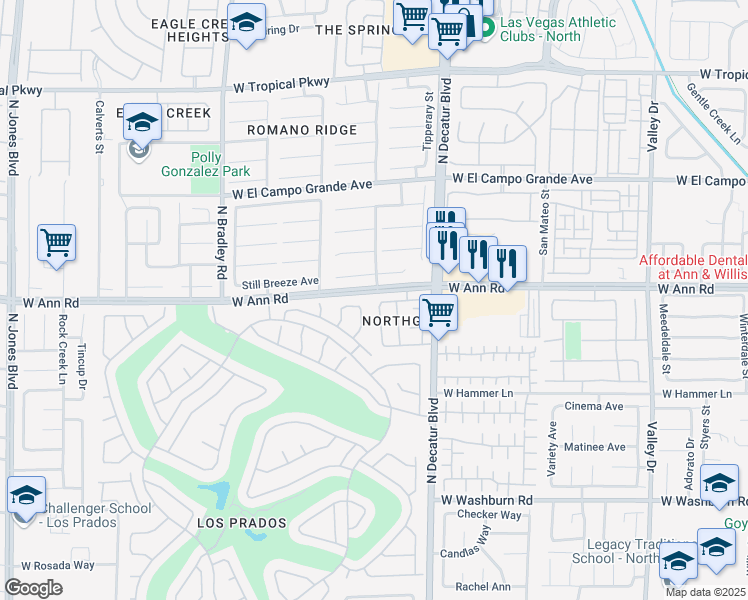 map of restaurants, bars, coffee shops, grocery stores, and more near 4856 Minturn Avenue in Las Vegas