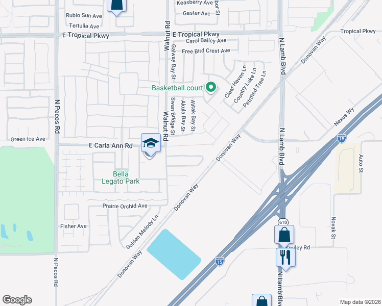 map of restaurants, bars, coffee shops, grocery stores, and more near 3952 Yellow Mandarin Avenue in North Las Vegas