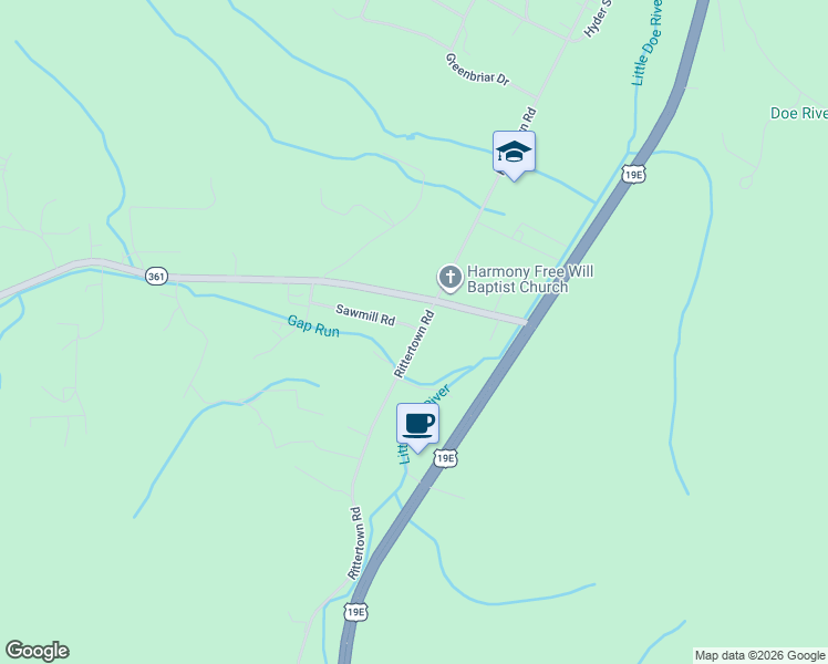 map of restaurants, bars, coffee shops, grocery stores, and more near 1104 Rittertown Road in Hampton