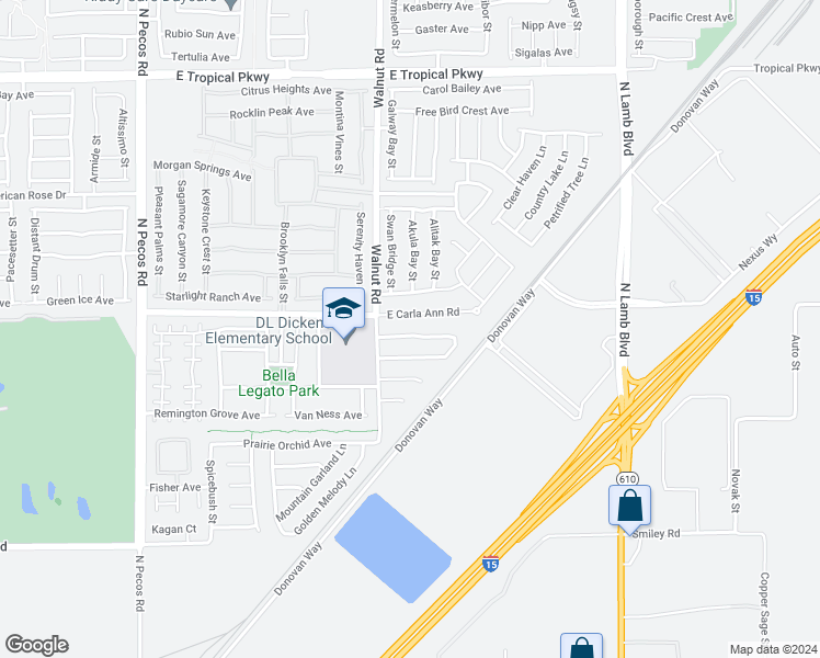 map of restaurants, bars, coffee shops, grocery stores, and more near 3932 Yellow Mandarin Avenue in North Las Vegas