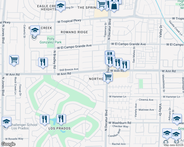 map of restaurants, bars, coffee shops, grocery stores, and more near 4856 Minturn Avenue in Las Vegas