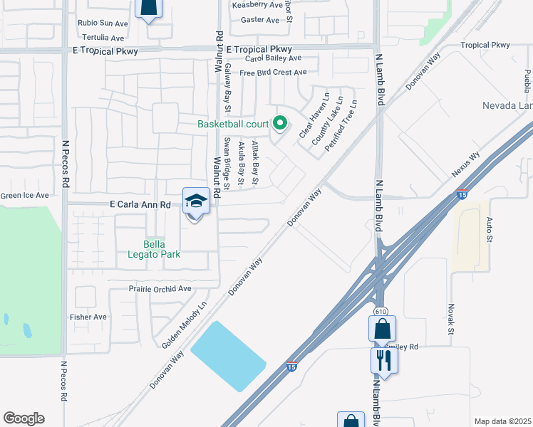 map of restaurants, bars, coffee shops, grocery stores, and more near 4020 Yellow Mandarin Avenue in North Las Vegas
