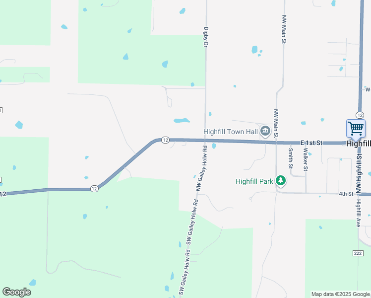 map of restaurants, bars, coffee shops, grocery stores, and more near 15199 Arkansas 12 in Gentry