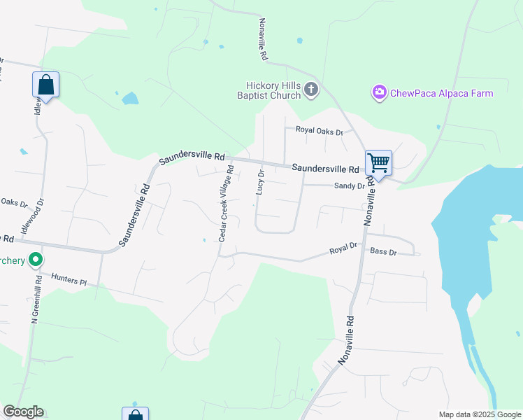 map of restaurants, bars, coffee shops, grocery stores, and more near 401 Yvonne Court in Mt. Juliet