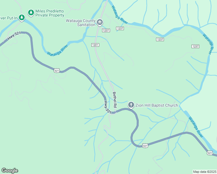 map of restaurants, bars, coffee shops, grocery stores, and more near 138 Clark Trivette Road in Watauga County