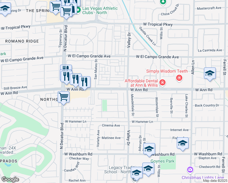 map of restaurants, bars, coffee shops, grocery stores, and more near 4346 Ivory Jade Avenue in North Las Vegas