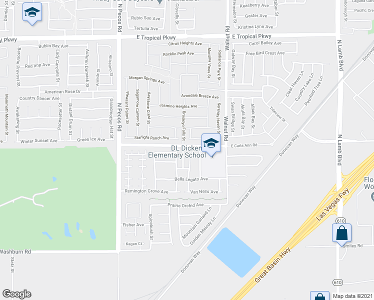 map of restaurants, bars, coffee shops, grocery stores, and more near 5544 Stelle Amore Street in North Las Vegas