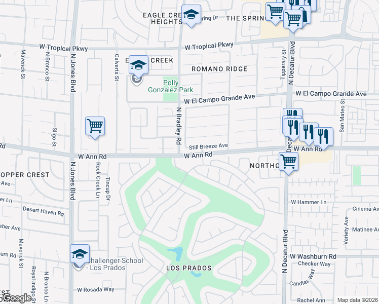 map of restaurants, bars, coffee shops, grocery stores, and more near 5309 Still Breeze Avenue in Las Vegas