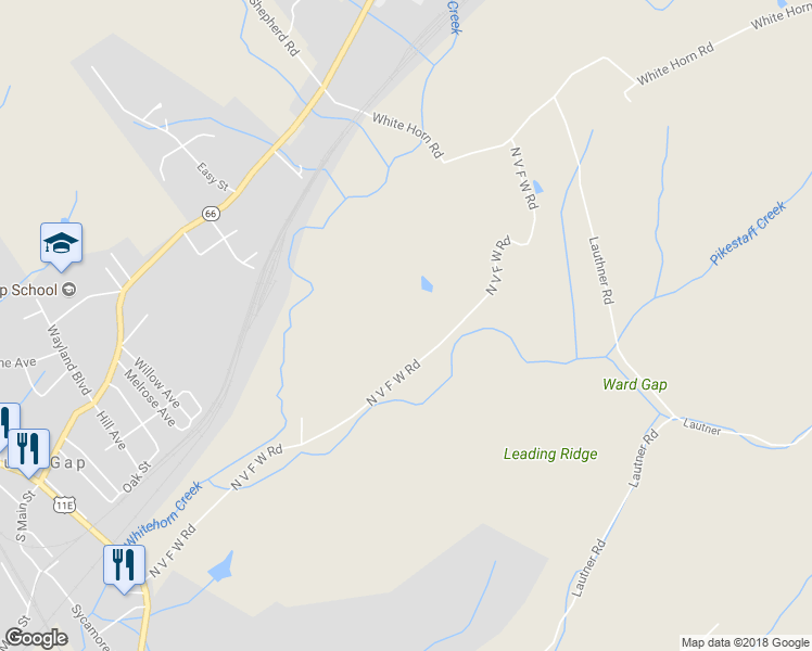 map of restaurants, bars, coffee shops, grocery stores, and more near 351 N Vfw Rd in Bulls Gap