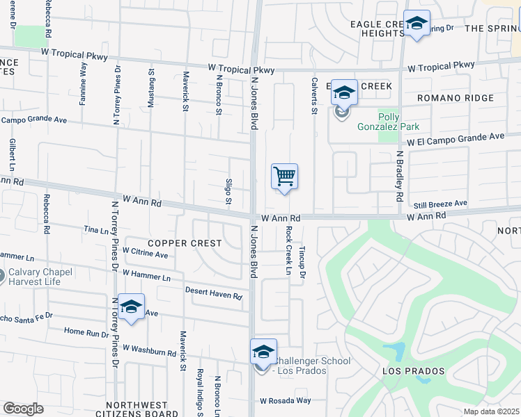 map of restaurants, bars, coffee shops, grocery stores, and more near 5620 North Jones Boulevard in Las Vegas