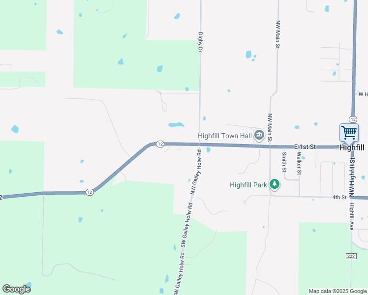 map of restaurants, bars, coffee shops, grocery stores, and more near 15199 Arkansas 12 in Gentry