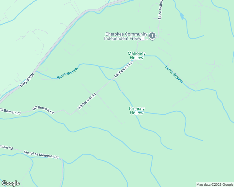 map of restaurants, bars, coffee shops, grocery stores, and more near 363 Bill Bennett Road in Johnson City