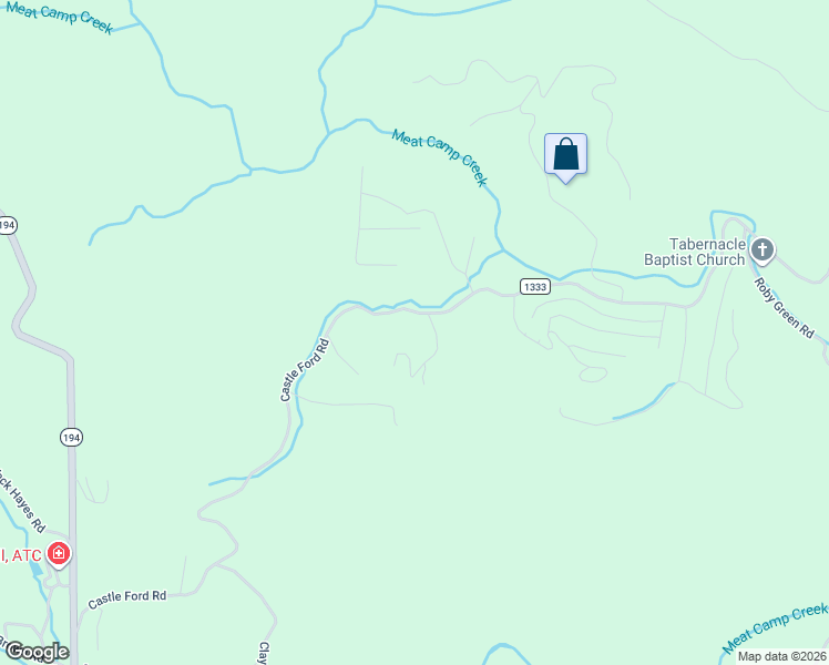 map of restaurants, bars, coffee shops, grocery stores, and more near 1436 Castle Ford Road in Boone