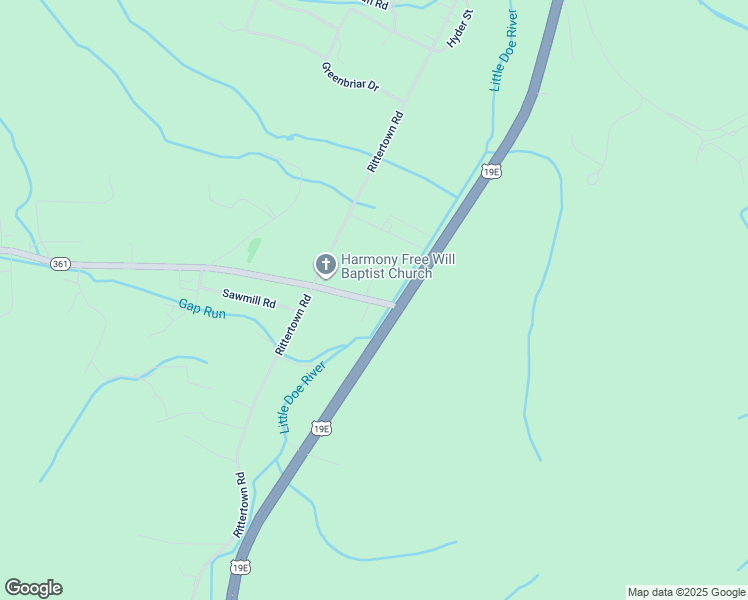 map of restaurants, bars, coffee shops, grocery stores, and more near 3437 Gap Creek Road in Hampton