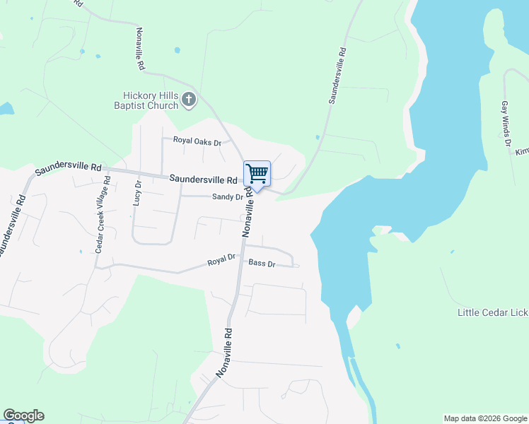 map of restaurants, bars, coffee shops, grocery stores, and more near 2270 Nonaville Road in Mt. Juliet