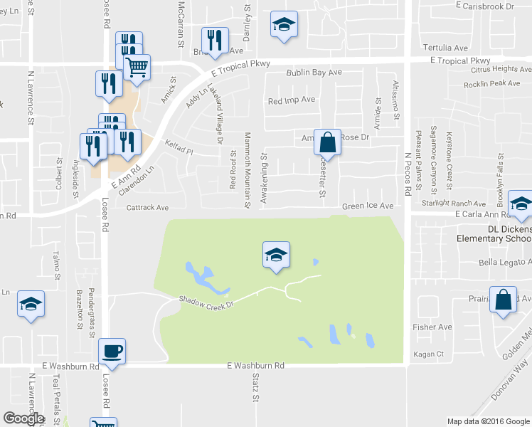 map of restaurants, bars, coffee shops, grocery stores, and more near 3013 Winter Sunset Avenue in North Las Vegas