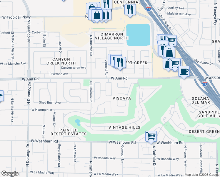 map of restaurants, bars, coffee shops, grocery stores, and more near 5509 Desert Spring Road in Las Vegas
