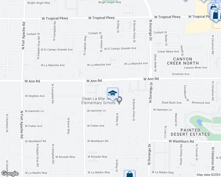 map of restaurants, bars, coffee shops, grocery stores, and more near 5585 North Riley Street in Las Vegas