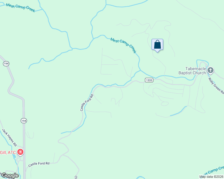map of restaurants, bars, coffee shops, grocery stores, and more near 1373 Castle Ford Road in Boone