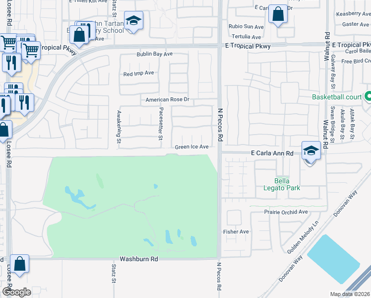 map of restaurants, bars, coffee shops, grocery stores, and more near 5616 Folksinger Court in North Las Vegas