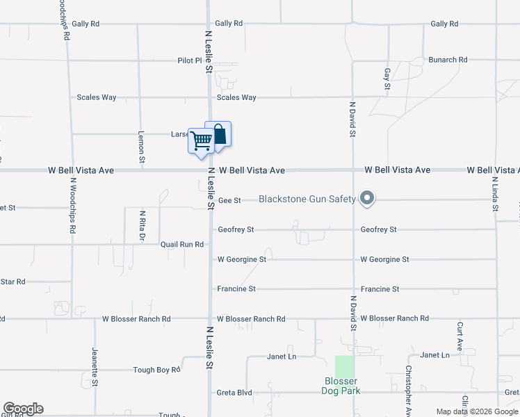 map of restaurants, bars, coffee shops, grocery stores, and more near 1831 Gee Street in Pahrump