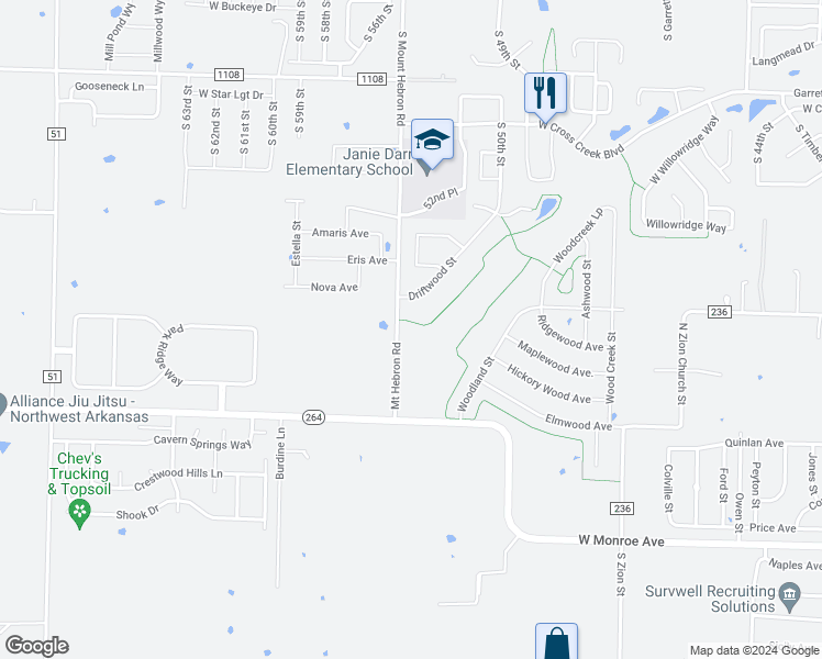 map of restaurants, bars, coffee shops, grocery stores, and more near 209 Mount Hebron Road in Lowell