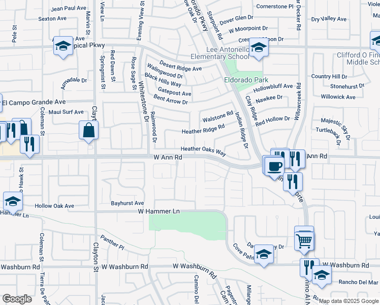 map of restaurants, bars, coffee shops, grocery stores, and more near 5620 Farpoint Road in North Las Vegas