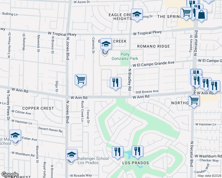 map of restaurants, bars, coffee shops, grocery stores, and more near 5624 Island Mist Street in Las Vegas