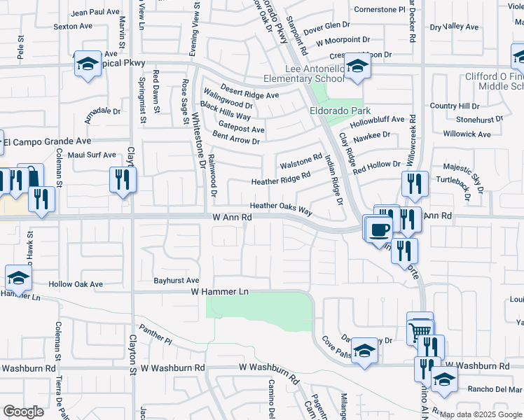 map of restaurants, bars, coffee shops, grocery stores, and more near 5620 Farpoint Road in North Las Vegas