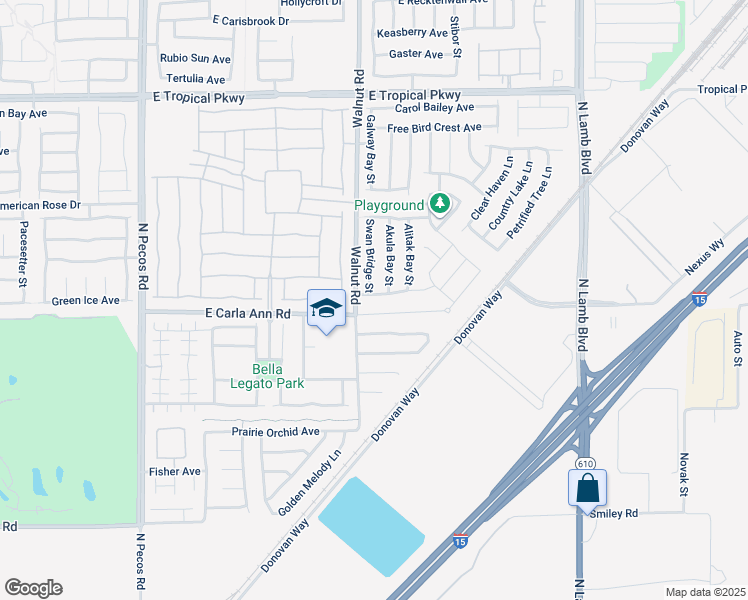 map of restaurants, bars, coffee shops, grocery stores, and more near 5617 Swan Bridge Street in North Las Vegas